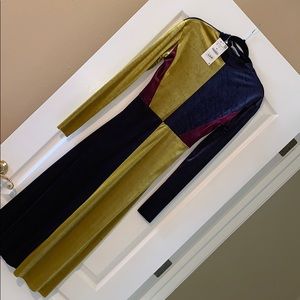 Zara velvet color block dress